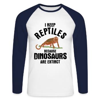 Eidechsen Für Besitzer Von Reptilien - Unisex Baseballshirt langarm - Weiß/Navy - Vorne - Nik (191cm)