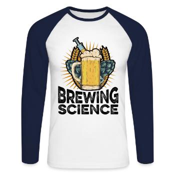 Science Graphic Homebrewing Winemaking Brewery Cra - Unisex Baseballshirt langarm - Weiß/Navy - Vorne - Nik (191cm)