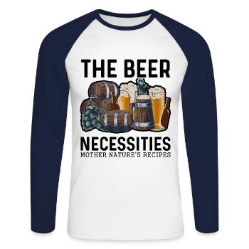 The Beer Necessities Mother Natures Recipes Homebr - Unisex Baseballshirt langarm - Weiß/Navy - Vorne - Nik (191cm)