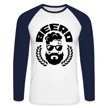 Beerd Graphic Homebrewing Winemaking Brewery Craft - Unisex Baseballshirt langarm - Weiß/Navy - Vorne - Nik (191cm)