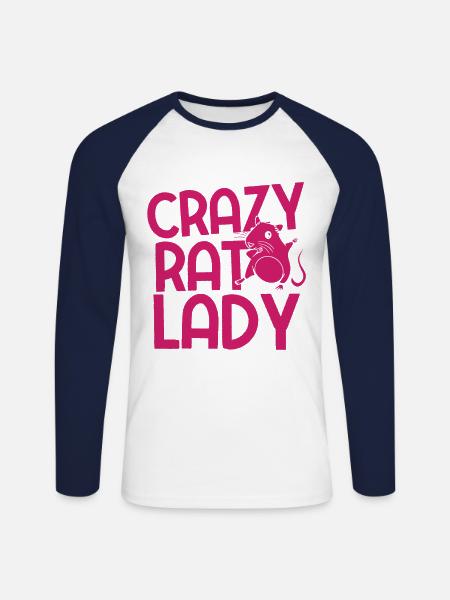 Nagetier Maus Ratte - Unisex Baseballshirt langarm - Weiß/Navy