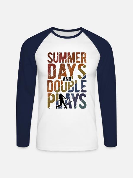 Baseball - Unisex Baseballshirt langarm - Weiß/Navy