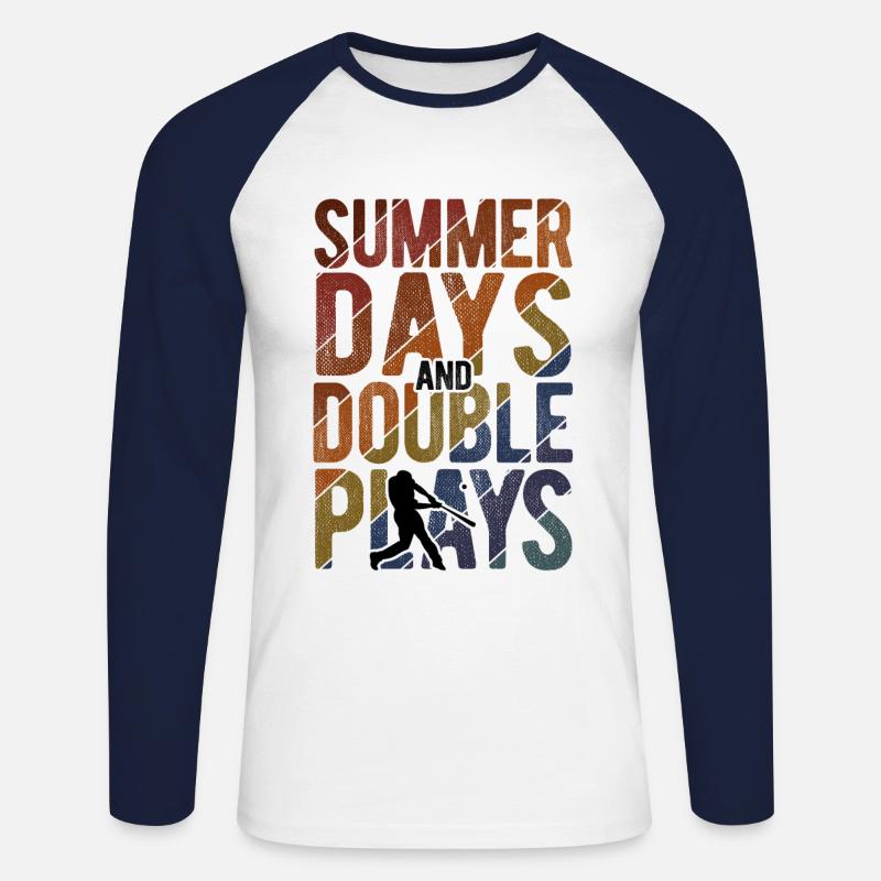 Baseball - Unisex Baseballshirt langarm - Weiß/Navy