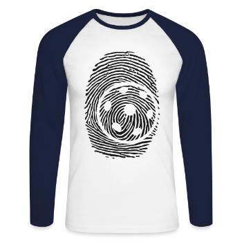 Pickleball Fingerprint C’est dans mon - T-shirt baseball manches longues Homme - blanc/marine - Devant - Nik (191cm)