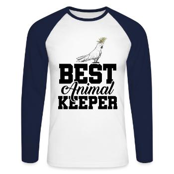 Best Animal Keeper Graphic Animal Lover Zoo Keeper - Unisex Baseballshirt langarm - Weiß/Navy - Vorne - Nik (191cm)