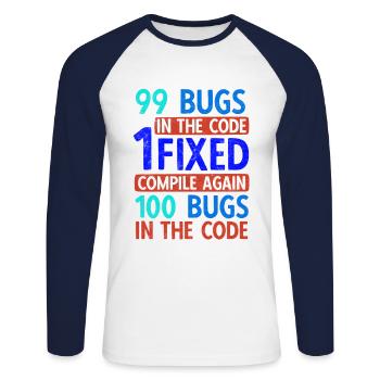 Software Ingenieur Informatiker Programmierer - Unisex Baseballshirt langarm - Weiß/Navy - Vorne - Nik (191cm)