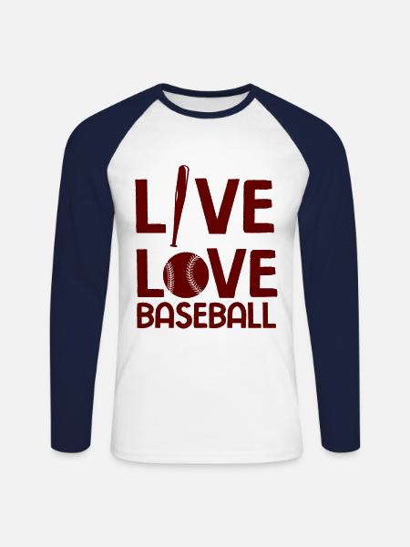 Baseball - Unisex Baseballshirt langarm - Weiß/Navy