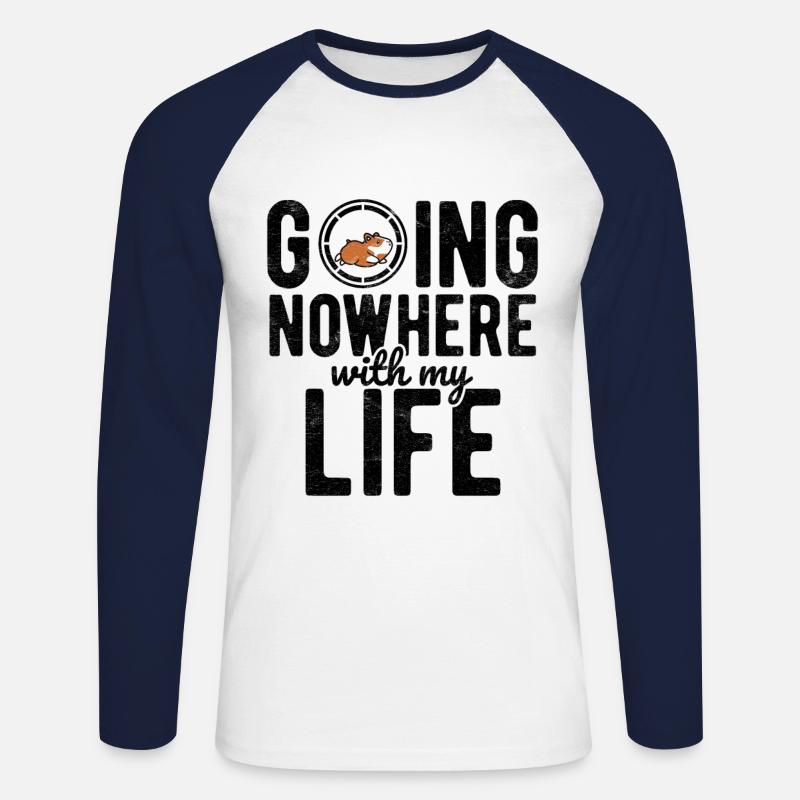 Nagetier Hamster - Unisex Baseballshirt langarm - Weiß/Navy