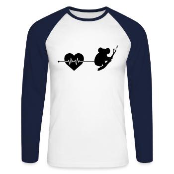 Koala heartbeat - Unisex Long Sleeve Baseball T-Shirt - white/navy - Front - Nik (191cm)