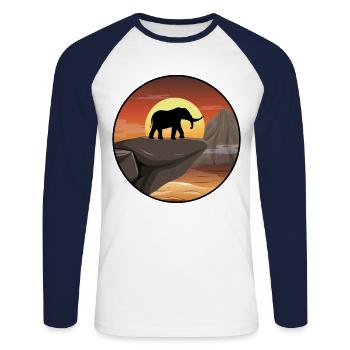 Retro Graphic Animal Keeper Zoo Keeper Animal Love - Unisex Baseballshirt langarm - Weiß/Navy - Vorne - Nik (191cm)