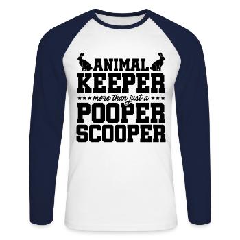 Animal Keeper More Than Just A Pooper Scooper Anim - Unisex Baseballshirt langarm - Weiß/Navy - Vorne - Nik (191cm)