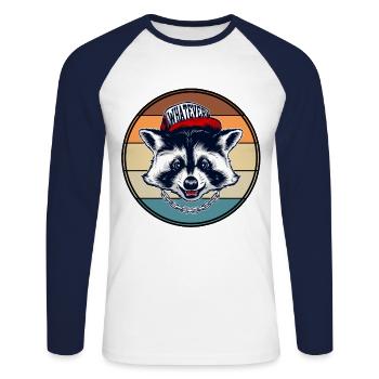 Retro Graphic Animal Keeper Zoo Keeper Animal Love - Unisex Baseballshirt langarm - Weiß/Navy - Vorne - Nik (191cm)
