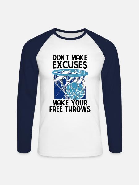 Basketball - Unisex Baseballshirt langarm - Weiß/Navy