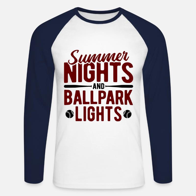 Baseball - Unisex Baseballshirt langarm - Weiß/Navy