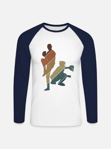 Baseball - Unisex Baseballshirt langarm - Weiß/Navy