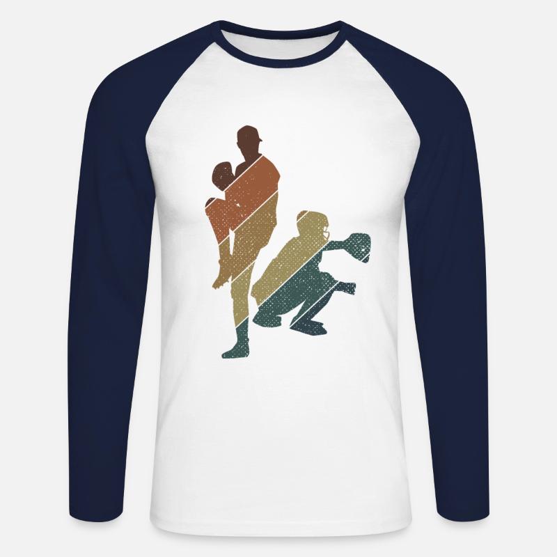 Baseball - Unisex Baseballshirt langarm - Weiß/Navy