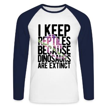 Eidechsen Für Besitzer Von Reptilien - Unisex Baseballshirt langarm - Weiß/Navy - Vorne - Nik (191cm)