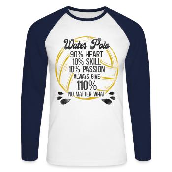 Water Polo Vintage Water Polo 90% - T-shirt baseball manches longues Homme - blanc/marine - Devant - Nik (191cm)