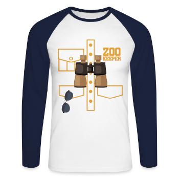 Costume Graphic Animal Keeper Zoo Keeper Animal Lo - Unisex Baseballshirt langarm - Weiß/Navy - Vorne - Nik (191cm)