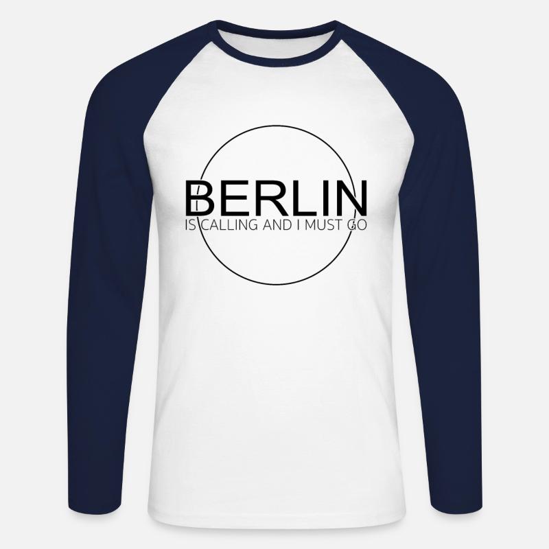 Berlin Spruch - Unisex Baseballshirt langarm - Weiß/Navy