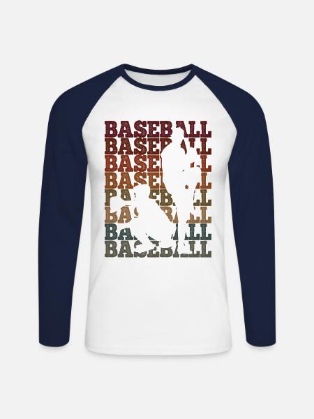 Baseball - Unisex Baseballshirt langarm - Weiß/Navy