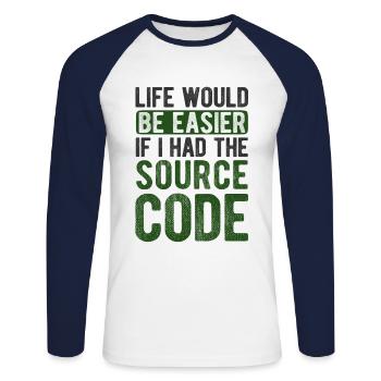 Software Ingenieur Informatiker Programmierer - Unisex Baseballshirt langarm - Weiß/Navy - Vorne - Nik (191cm)
