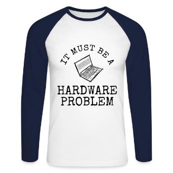 Software Ingenieur Informatiker Programmierer - Unisex Baseballshirt langarm - Weiß/Navy - Vorne - Nik (191cm)