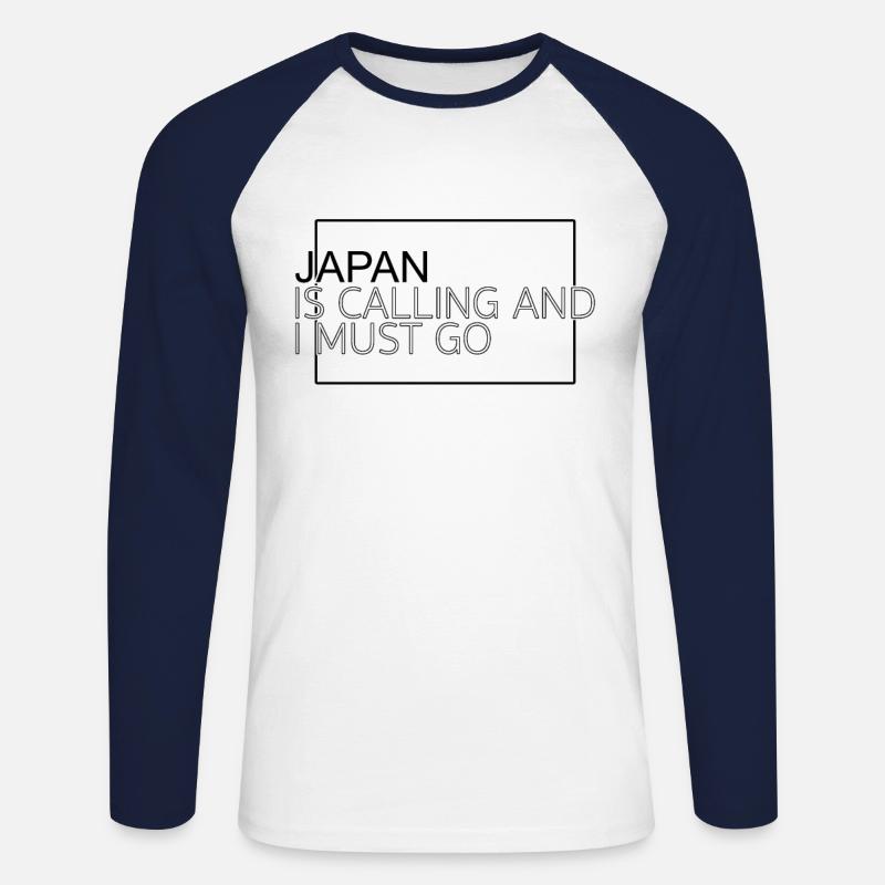 Japan Spruch - Unisex Baseballshirt langarm - Weiß/Navy