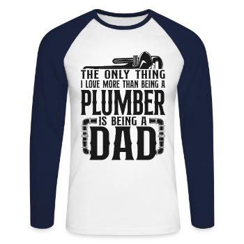 Plumbing Plumber Dad Vintage The - Unisex Long Sleeve Baseball T-Shirt - white/navy - Front - Nik (191cm)