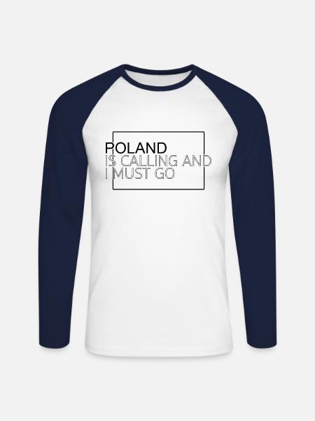 Poland Saying - Unisex Long Sleeve Baseball T-Shirt - white/navy