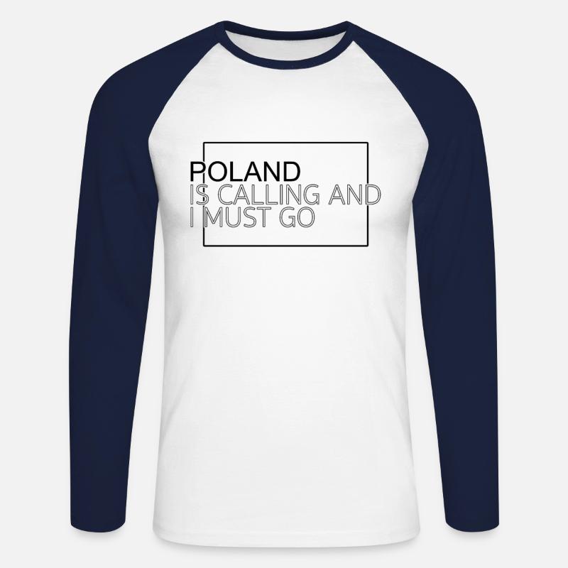 Polen Spruch - Unisex Baseballshirt langarm - Weiß/Navy