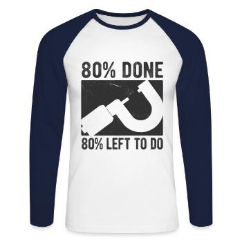 Maschinen-Bediener Maschinenführer Machinist - Unisex Baseballshirt langarm - Weiß/Navy - Vorne - Nik (191cm)
