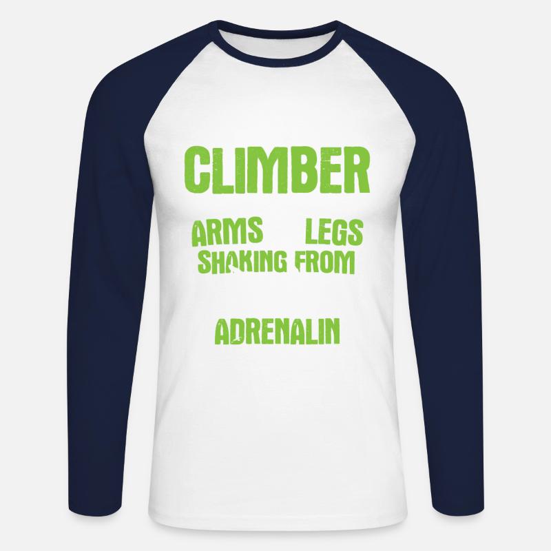 Klettern Bouldern - Unisex Baseballshirt langarm - Weiß/Navy