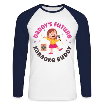 Karaoke Singer Daddy's Future - Unisex Long Sleeve Baseball T-Shirt - white/navy - Front - Nik (191cm)