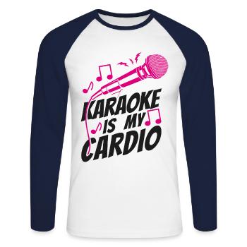 Karaoke Singer Karaoke Is My - Unisex Baseballshirt langarm - Weiß/Navy - Vorne - Nik (191cm)