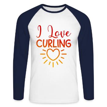 I love curling - Unisex Long Sleeve Baseball T-Shirt - white/navy - Front - Nik (191cm)