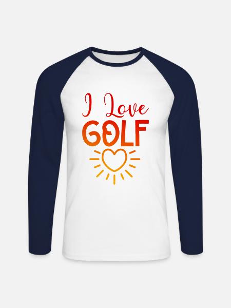 Ich liebe Golf - Unisex Baseballshirt langarm - Weiß/Navy