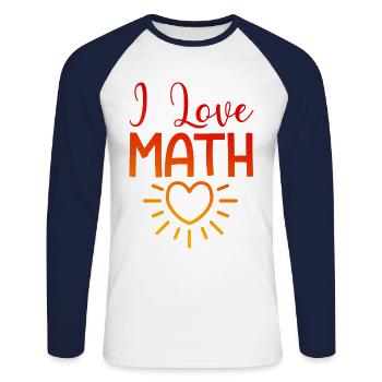 Ich liebe Mathe - Unisex Baseballshirt langarm - Weiß/Navy - Vorne - Nik (191cm)