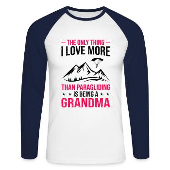 The Only Thing Is Love More Than Paragliding Is Gr - Unisex Baseballshirt langarm - Weiß/Navy - Vorne - Nik (191cm)