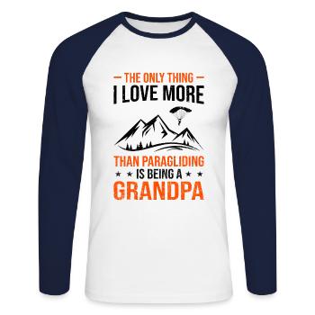 The Only Thing Is Love More Than Paragliding Is Gr - Unisex Baseballshirt langarm - Weiß/Navy - Vorne - Nik (191cm)