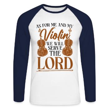 Violoniste Violoniste Jesus Faith - T-shirt baseball manches longues Homme - blanc/marine - Devant - Nik (191cm)