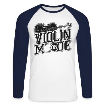 Violin Violinist Vintage Violin - Unisex Baseballshirt langarm - Weiß/Navy - Vorne - Nik (191cm)