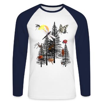Nature Conservation Ecology Environment Insects Insect Nature - Unisex Long Sleeve Baseball T-Shirt - white/navy - Front - Nik (191cm)