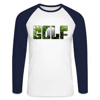 Gulf - Unisex Long Sleeve Baseball T-Shirt - white/navy - Front - Nik (191cm)