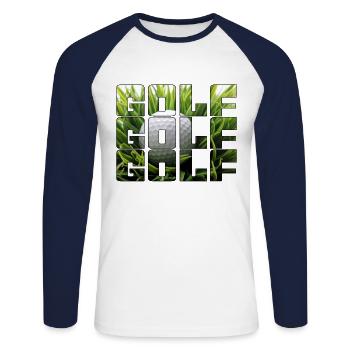 Gulf - Unisex Long Sleeve Baseball T-Shirt - white/navy - Front - Nik (191cm)