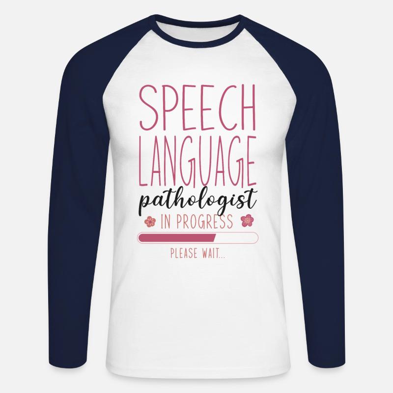 Speech Therapist Therapy Assistant - Unisex Baseballshirt langarm - Weiß/Navy