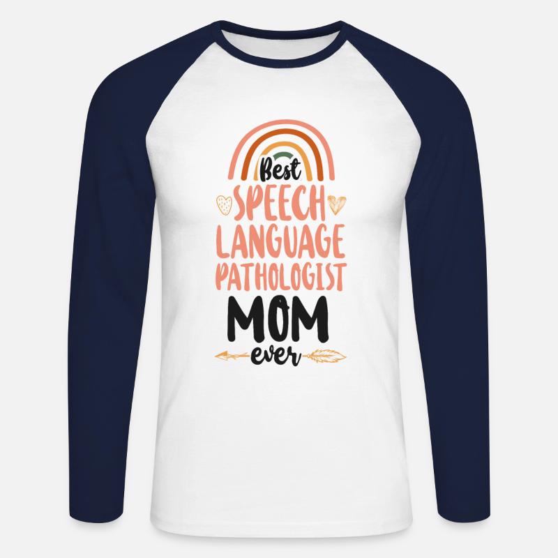 Speech Therapist Therapy Assistant - Unisex Baseballshirt langarm - Weiß/Navy