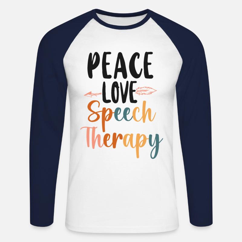 Speech Therapist Therapy Assistant - Unisex Baseballshirt langarm - Weiß/Navy
