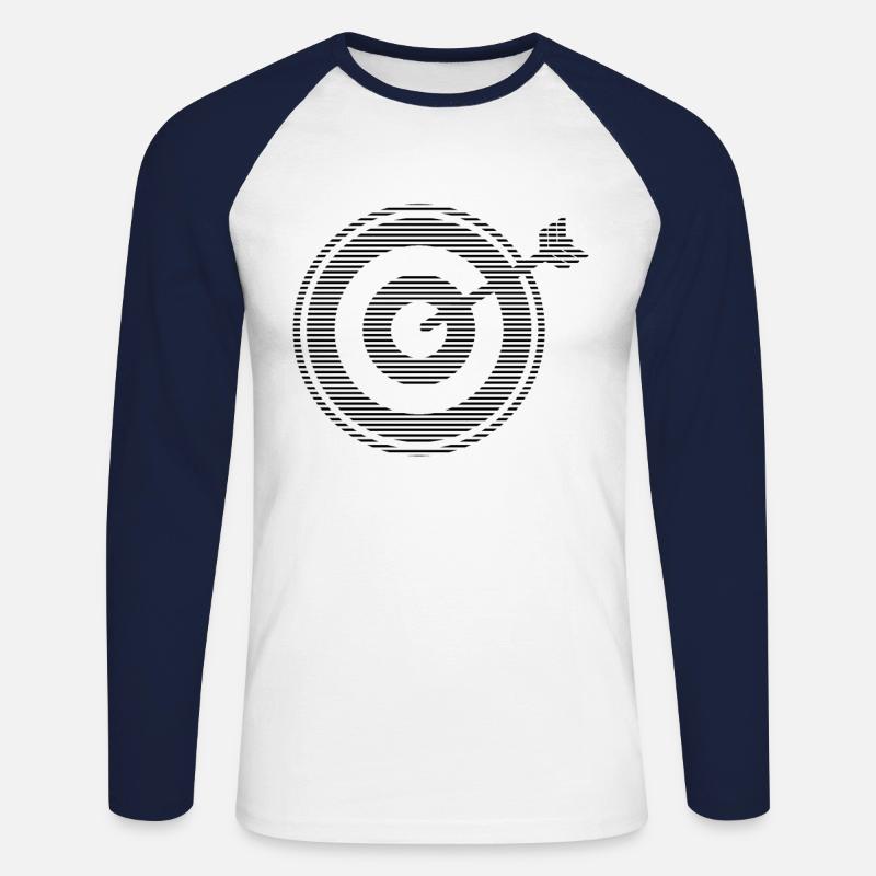 Dart - Unisex Baseballshirt langarm - Weiß/Navy