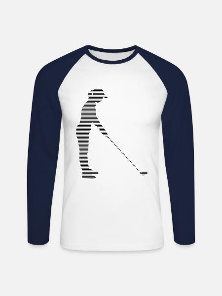 Fille de golf - T-shirt baseball manches longues Homme - blanc/marine